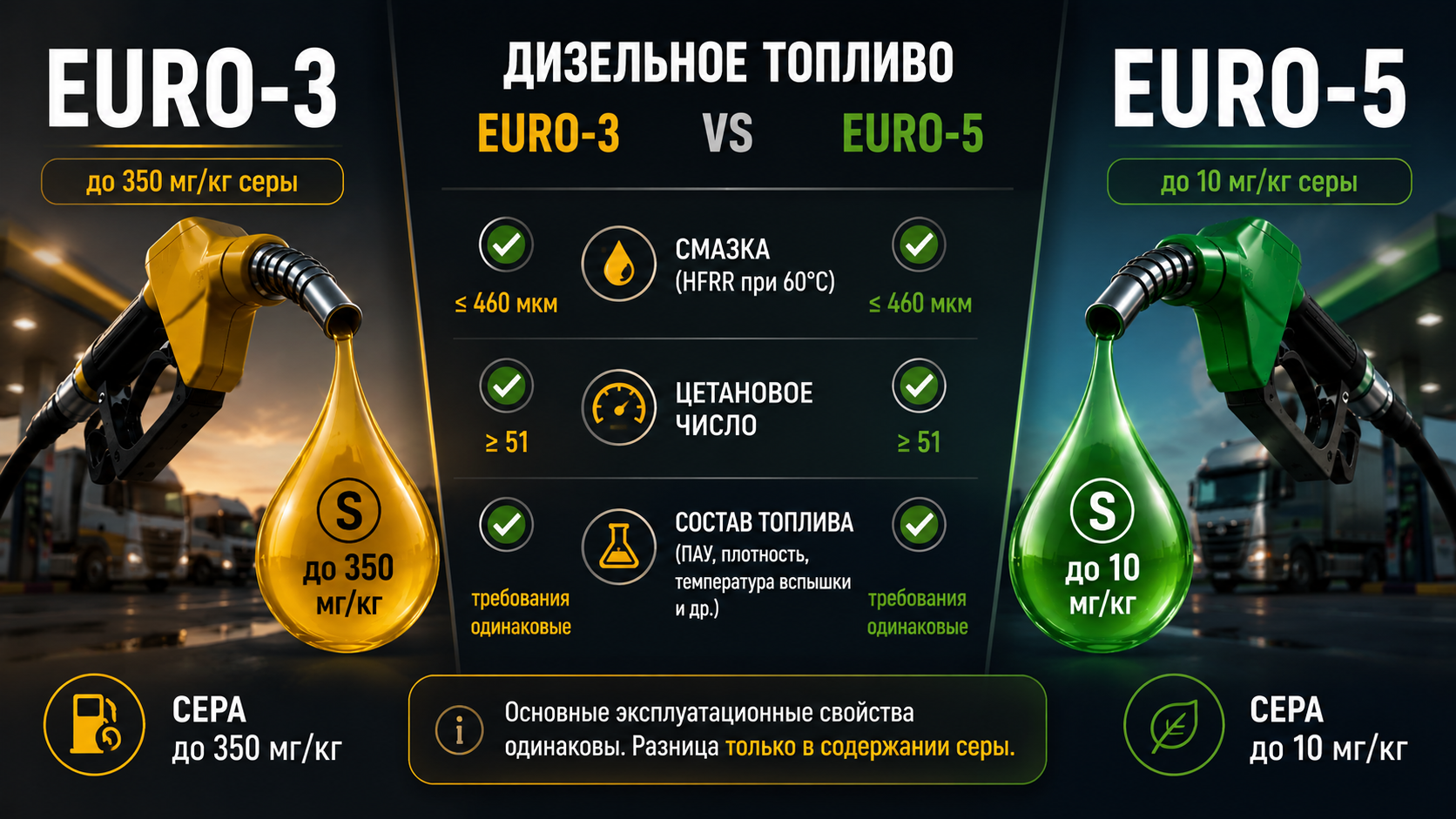 Евро-3 и Евро-5 дизельное топливо: главные отличия