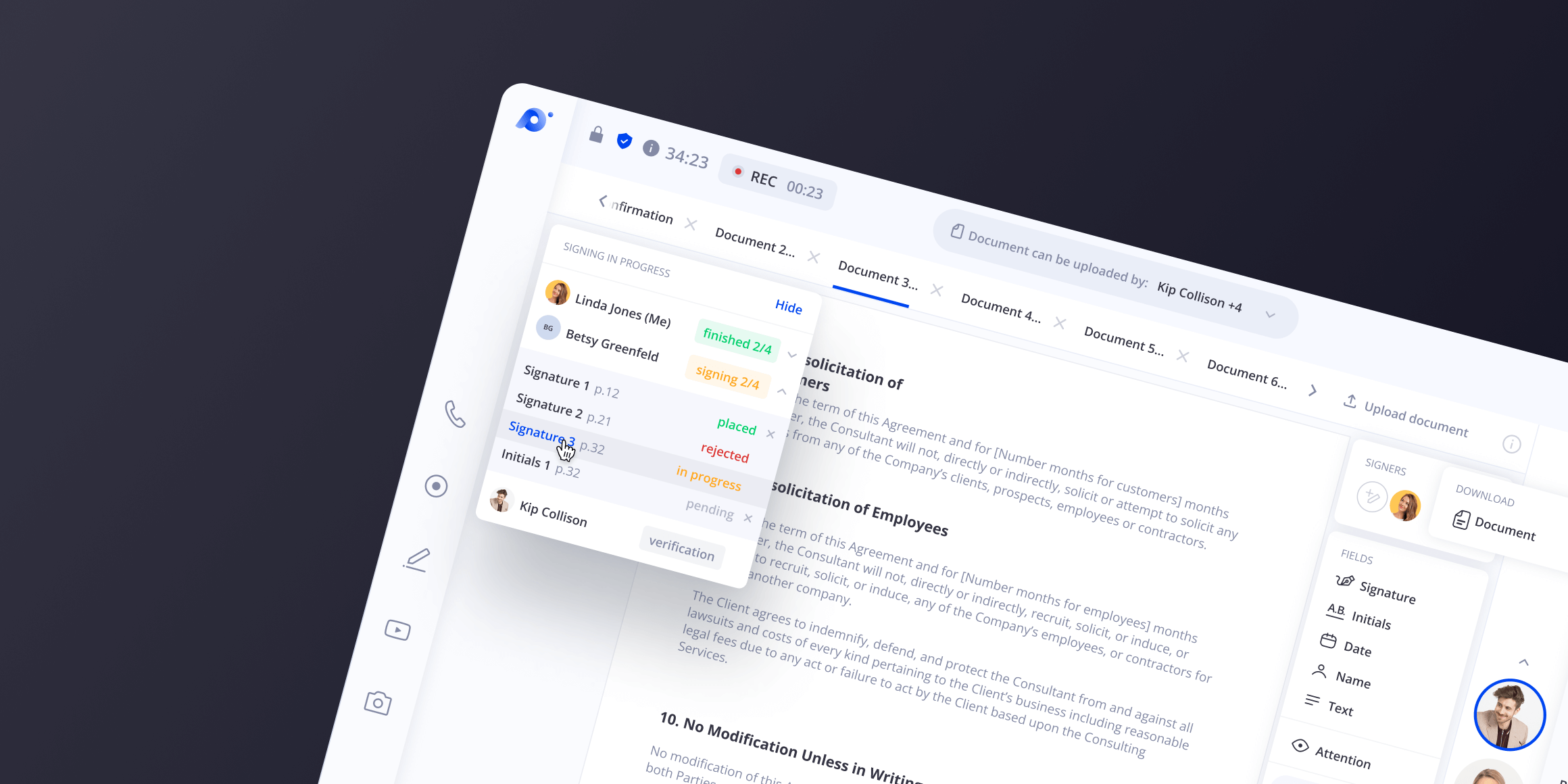история подписания документов