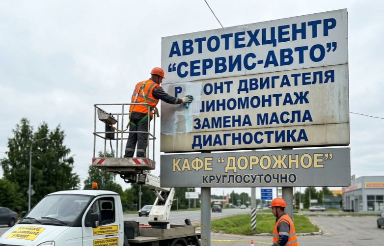 Профилактическое обслуживание наружной рекламы