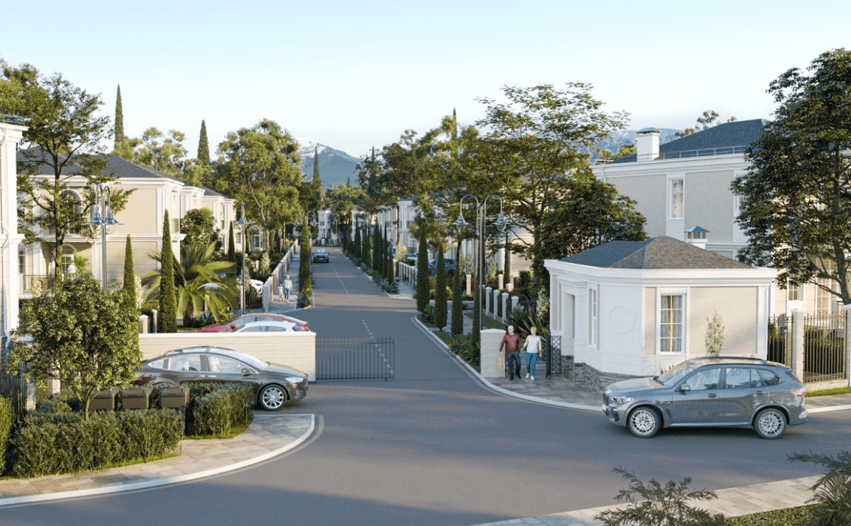 Улица в коттеджном поселке Солнечные Сады в Сочи