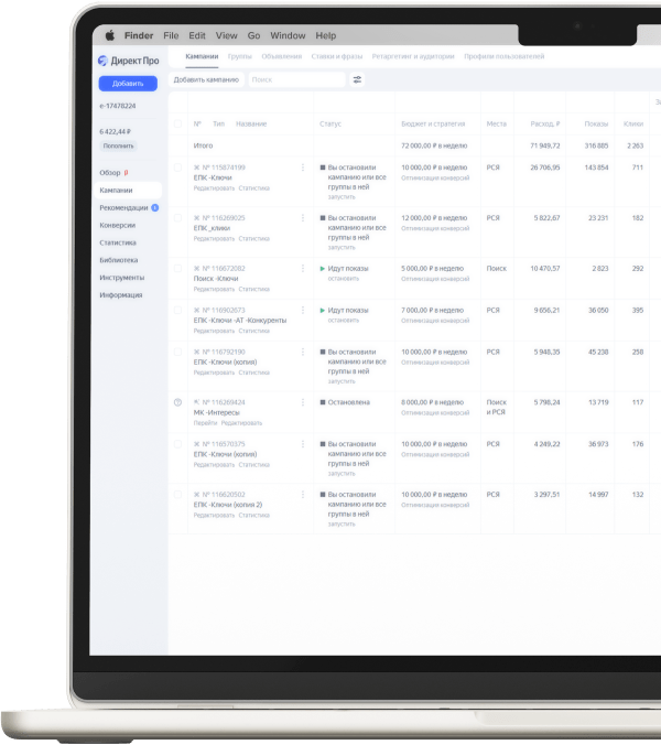реклама директ создание сайтов под ключ