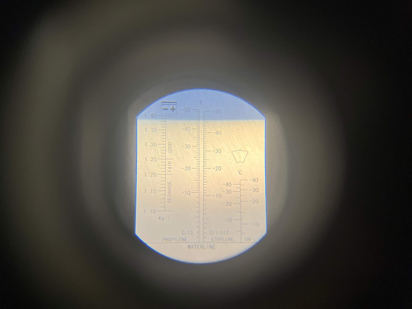 Контроль рефрактометром после замены антифриза