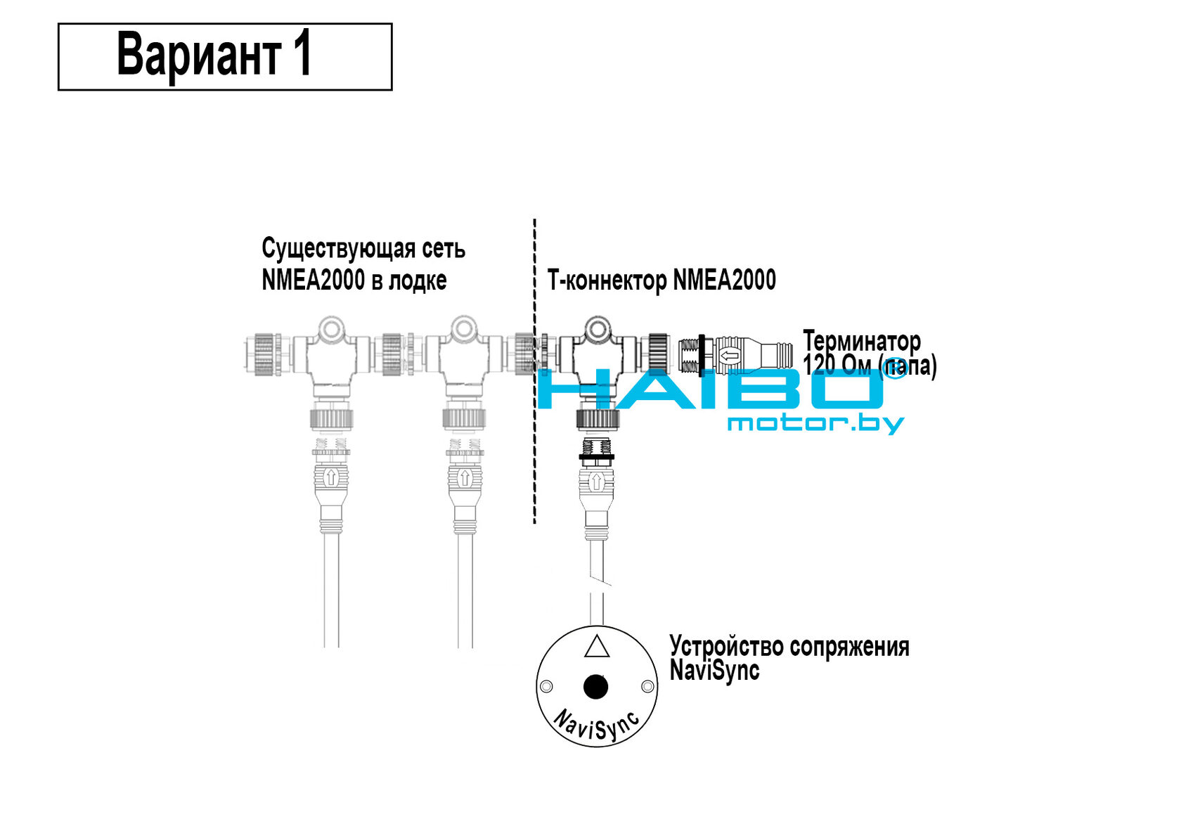 Вариант 1 подключения NaviSync в сеть NMEA2000