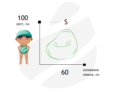 Размер кресла мешка по росту