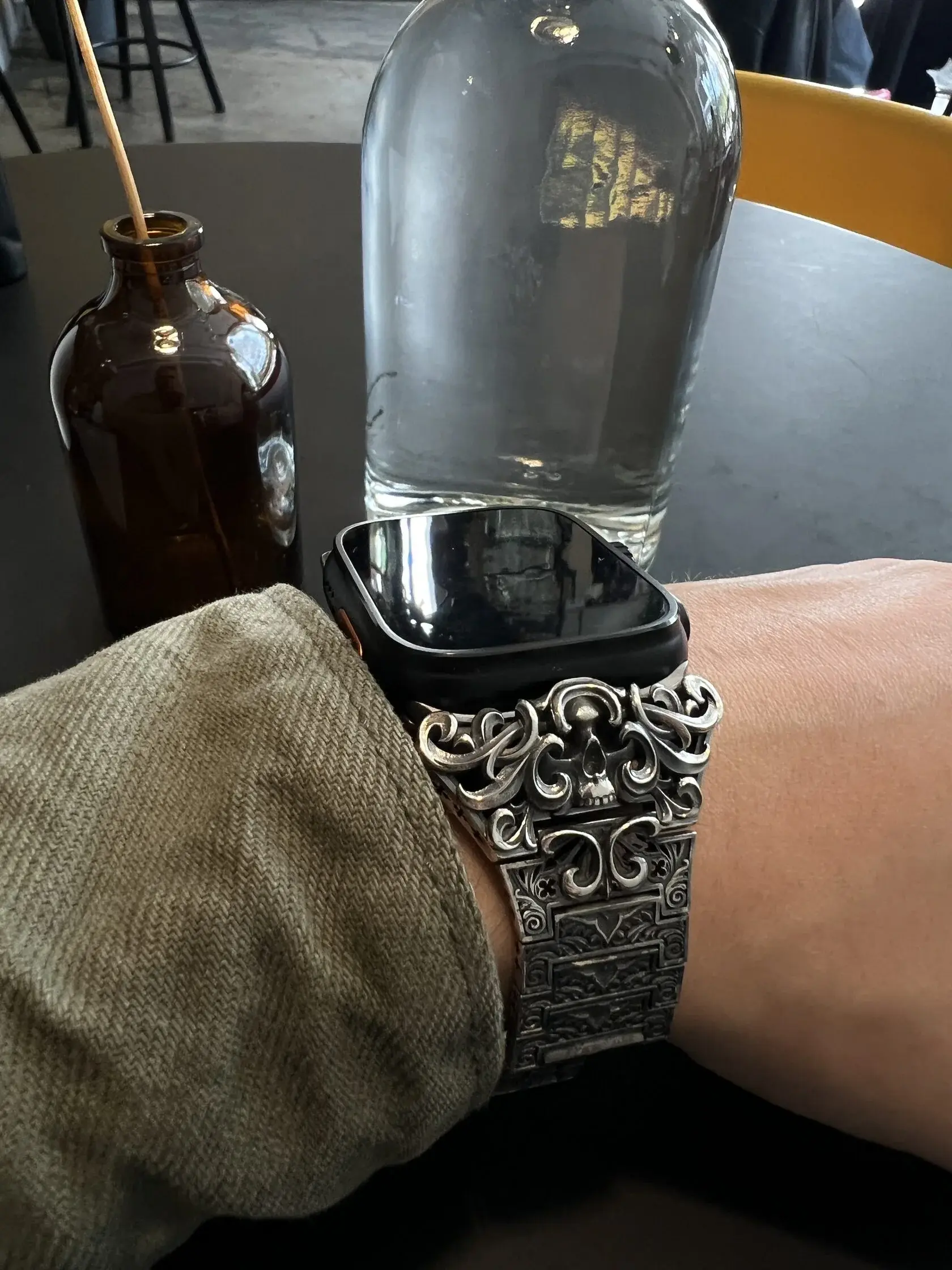 Ремешок из серебра с черепом для Apple Watch 