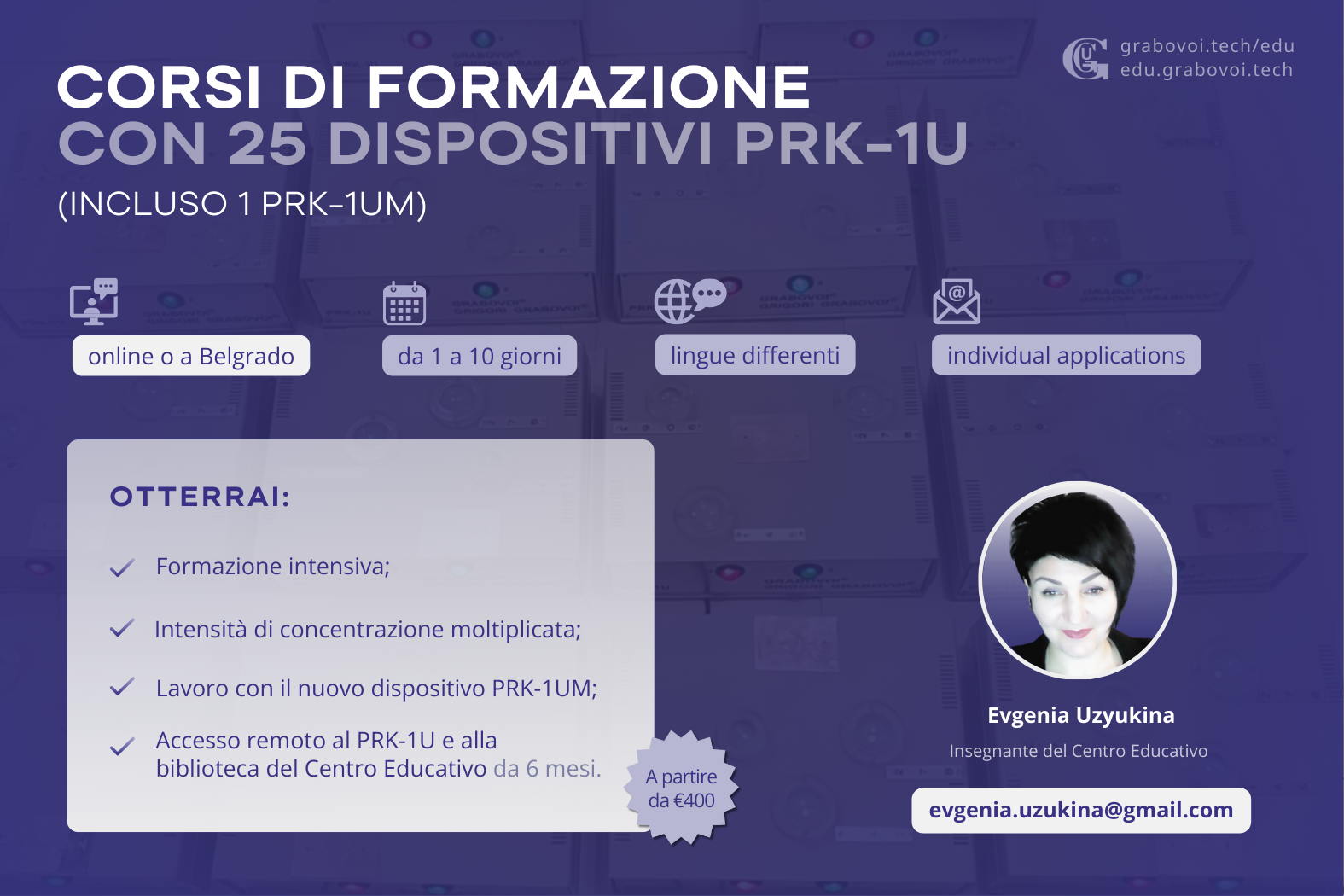 Corsi di formazione con 25 PRK-1U con Evgeniya Uzyukina