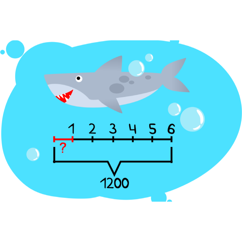 Решение текстовой задачи про акулу и ее длину