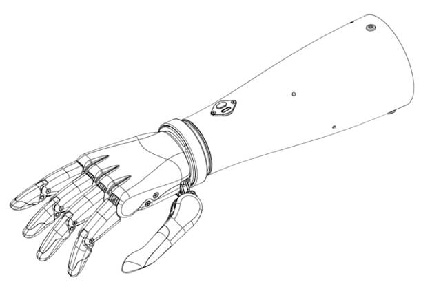 Чертеж протеза руки