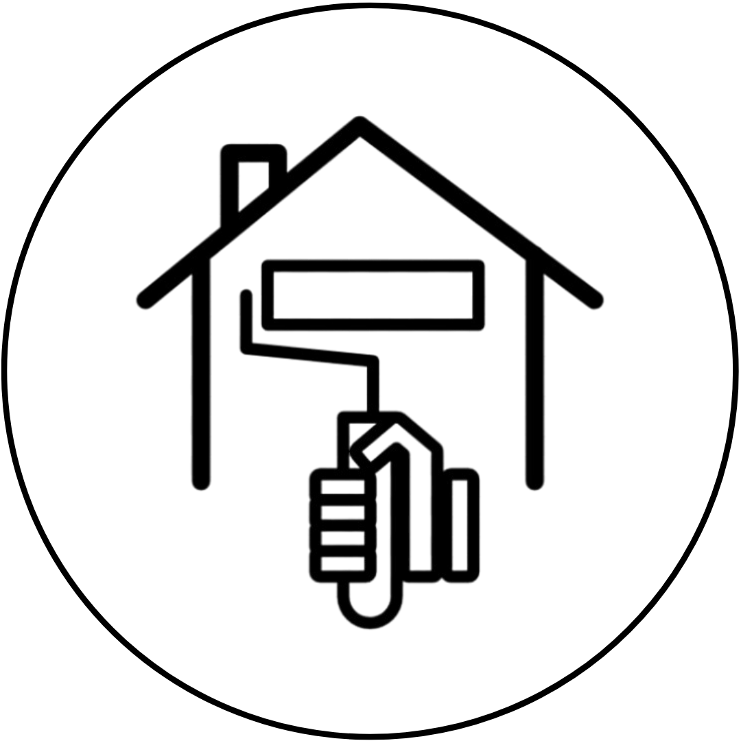 логотип дом с кисточкой. дизайнер иконка. кисти домиком. логотип краски. логотипы ремонтных компаний.