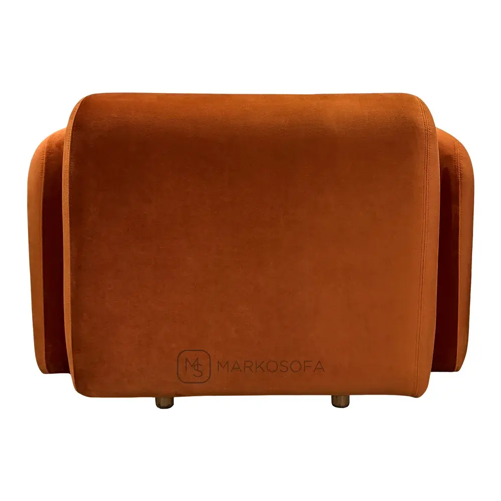 Копия кресла Swell от Normann Copenhagen на заказ от фабрики мебели Марко Софа в обивке из рыжего велюра