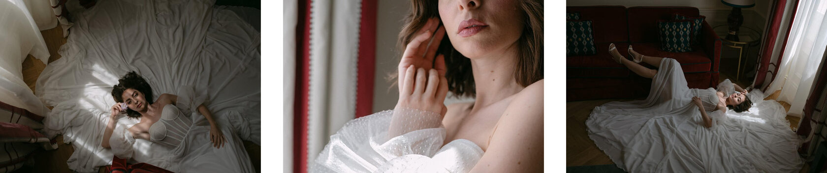 Editorial: Michela in her wedding dress, Palazzo Ripetta, Rome