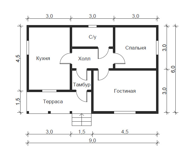 Проект дома 6 9 м