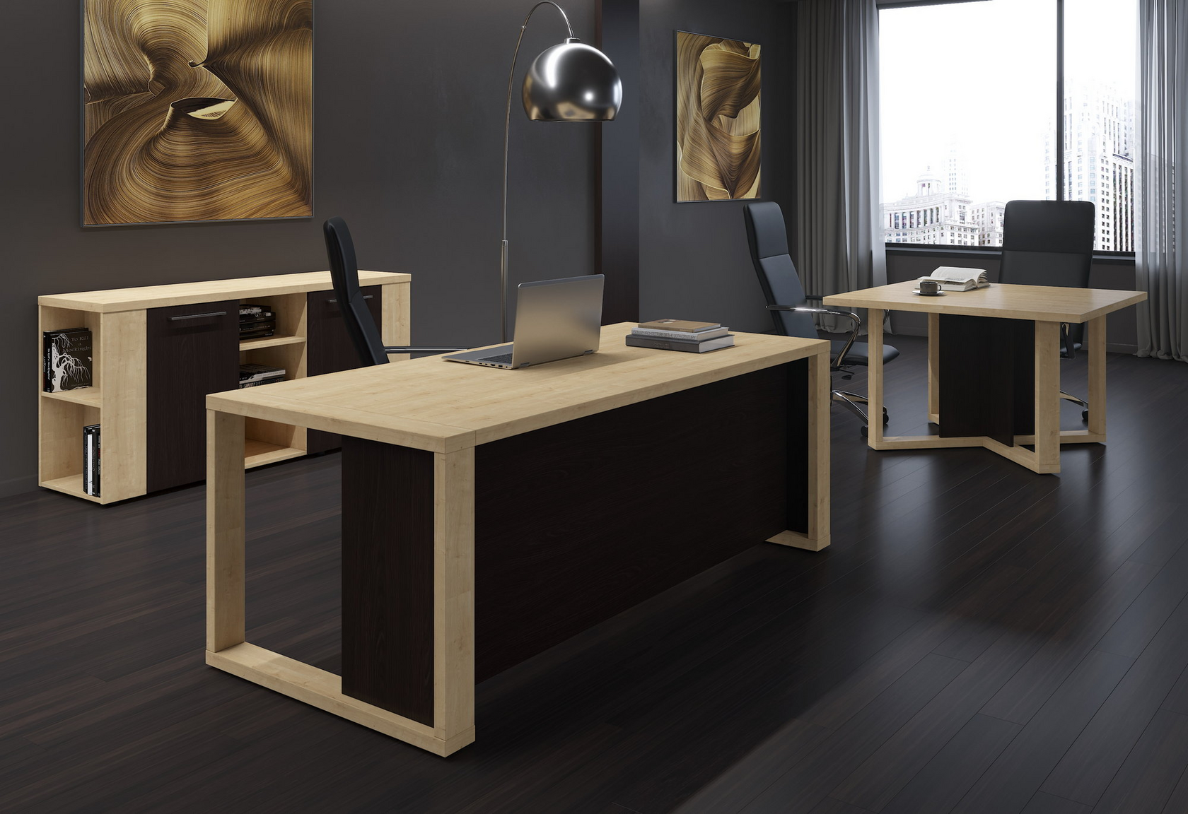 Кабинет руководителя с переговорной зоной