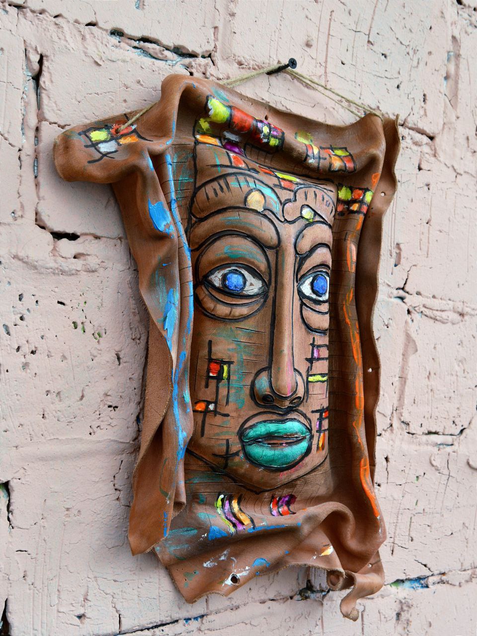 Маска из фактурной кожи настенная А.МузылевЪ &quot;Маскароны Московских Театров № 2&quot;