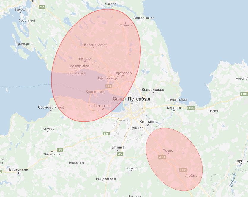 Зона покрытия санкт петербург. DVB t2 карта покрытия Ленинградская область. Зона радиопокрытия.