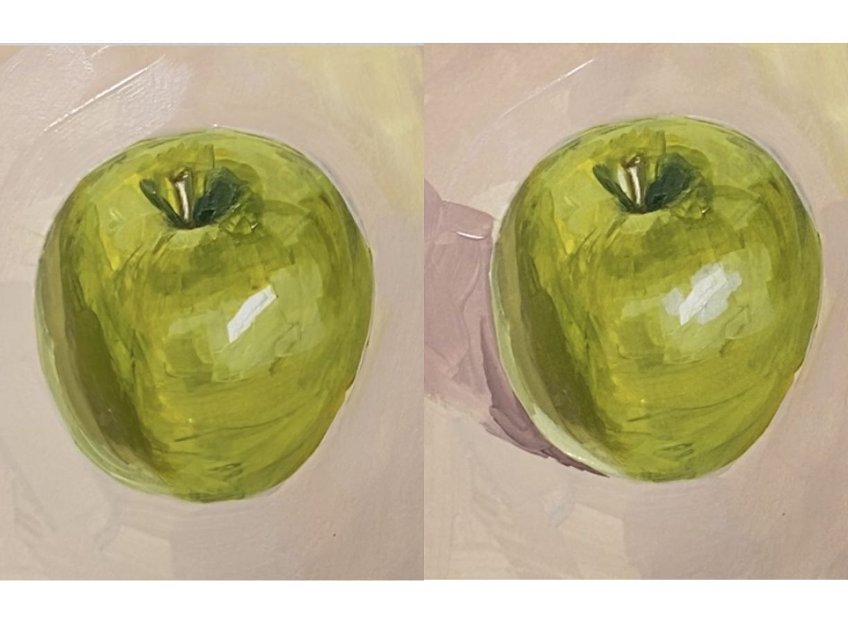 Realistic apple drawing