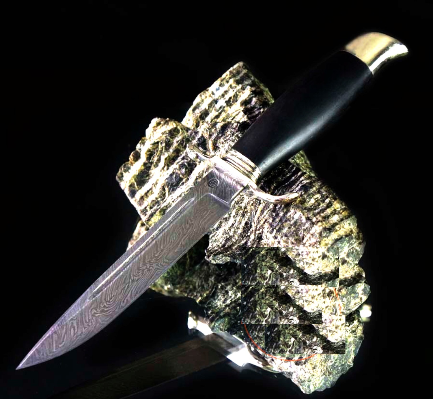 Нож Финка НКВД из дамасской стали, литье мельхиор - Ножи Павлово, Россия