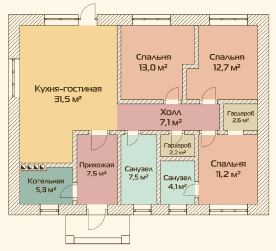 Планировка дома Уютный 60