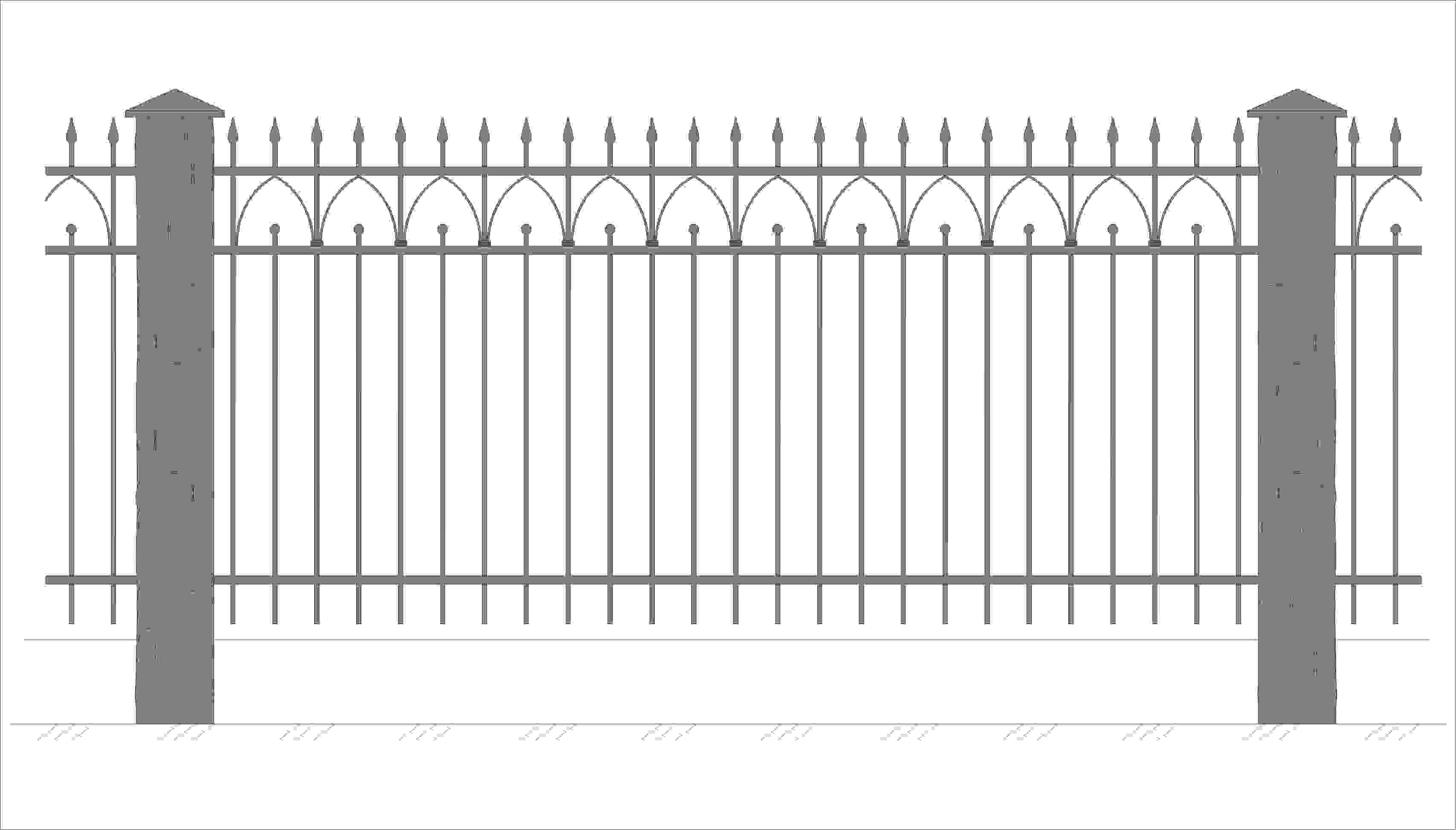 Эскиз ограждения с пиками