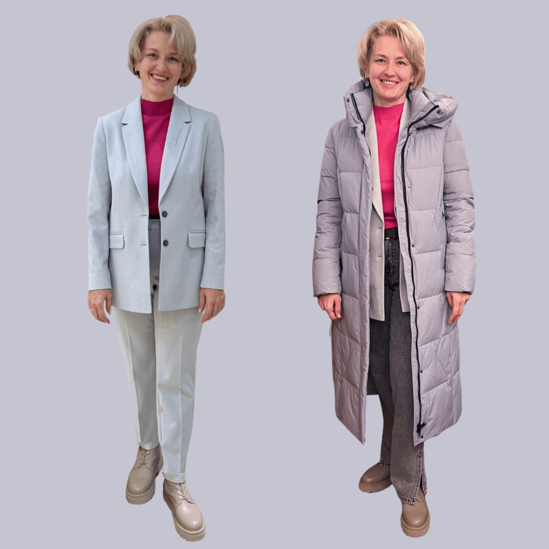 Девушка в одежде, подобранной имиджмейкером