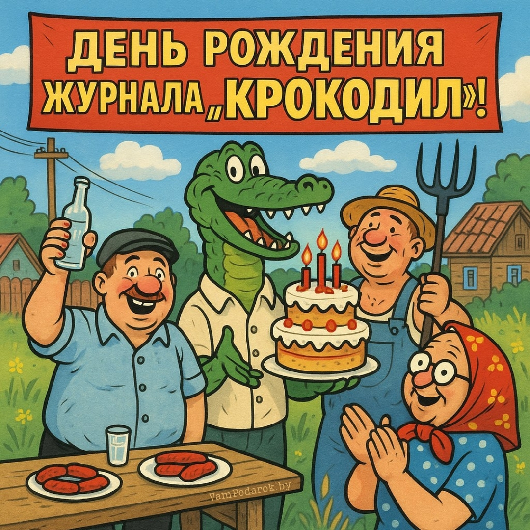 День рождения журнала «Крокодил» - открытка