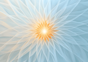 Абстрактное изображение светящегося цветка жизни