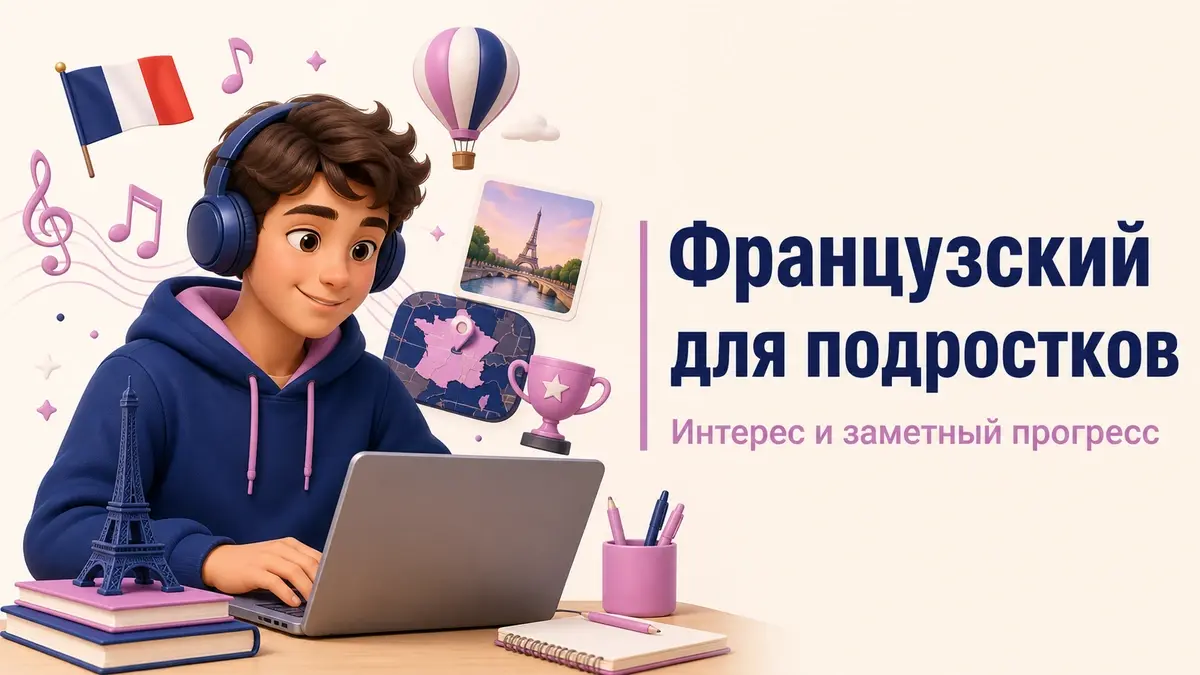 Иллюстрация к статье: Французский для подростков: как сохранить интерес и увидеть прогресс