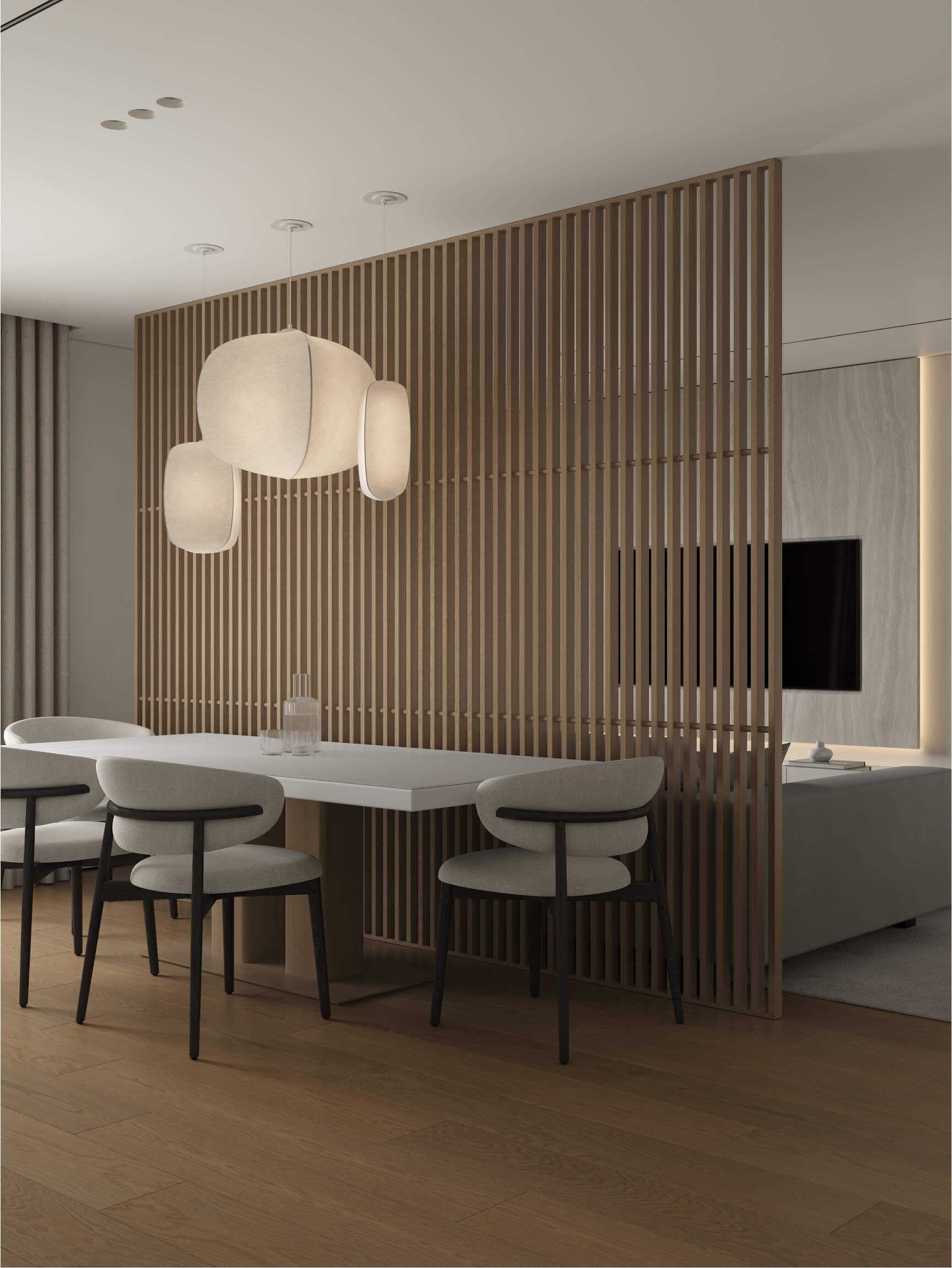 wooden separators in a design