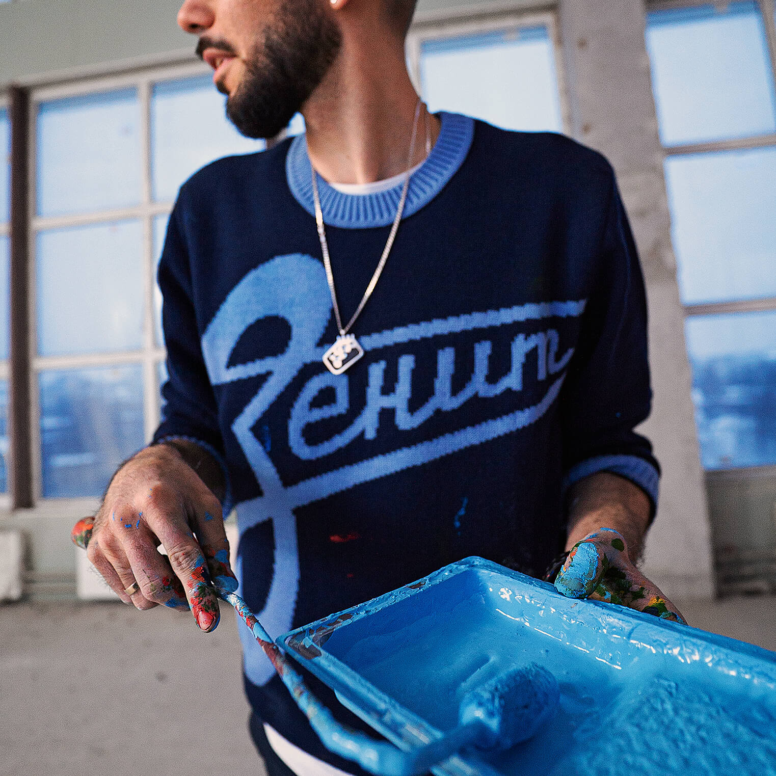 10-метровый холст для футбольного клуба Зенит. Автор Алексей Бархан.