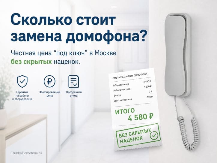 Установка трубки домофона: цена под ключ в Москве. Из чего складывается стоимость