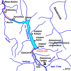 Горный алтай артыбаш карта