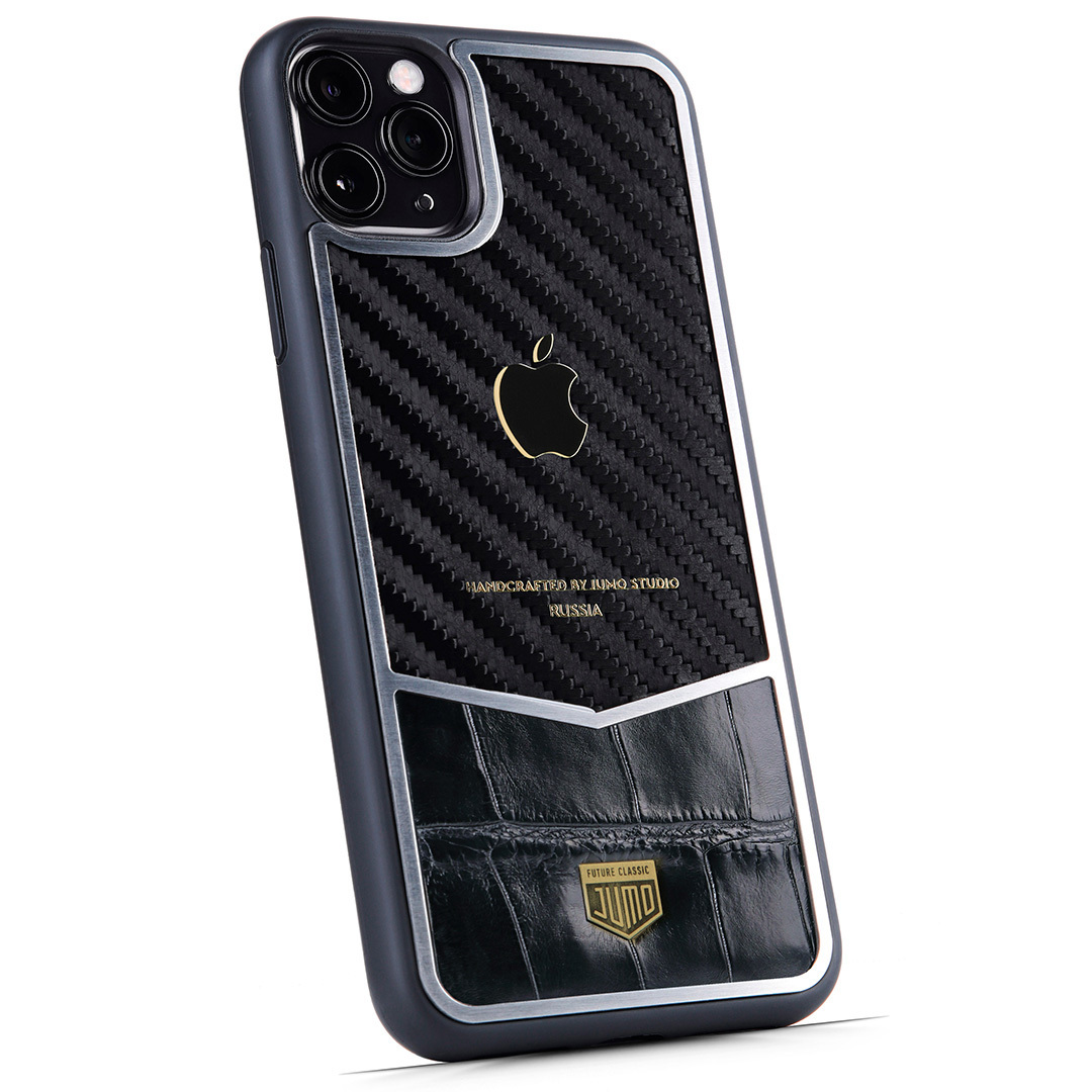 V Steel Frame 4 Crocodile & Gilded Nickel