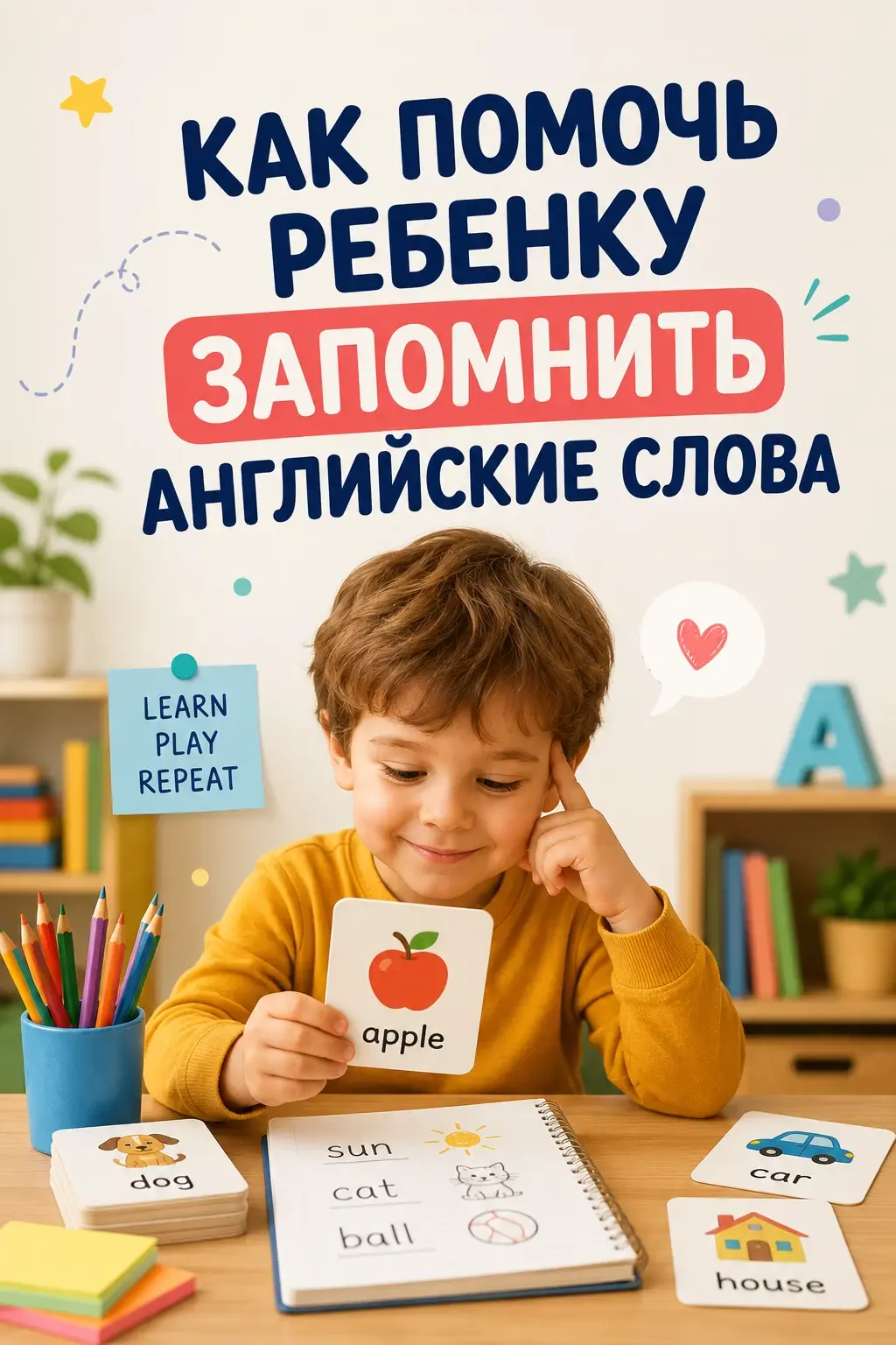 Как помочь ребенку запомнить английские слова