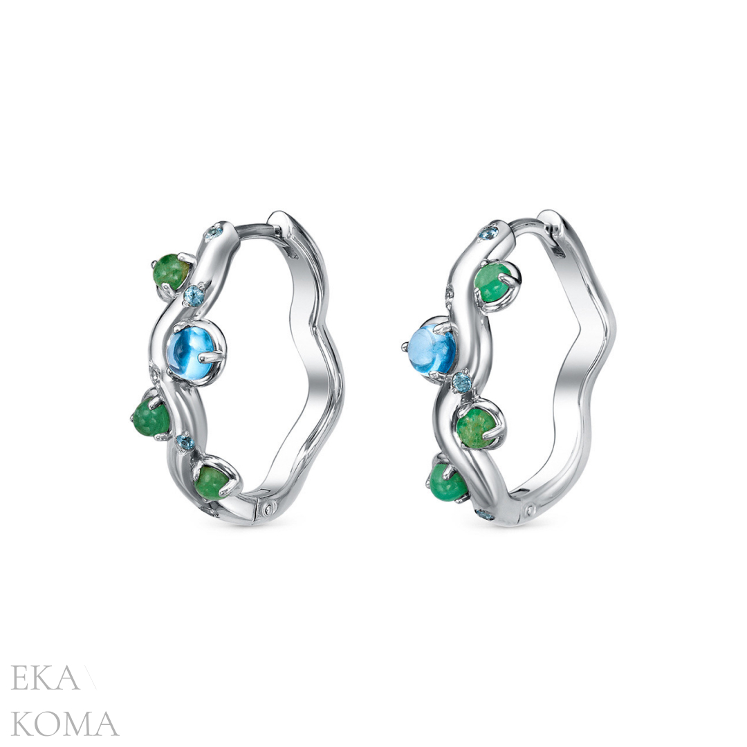 Серьги «Волна и брызги» ЕКА КОМА