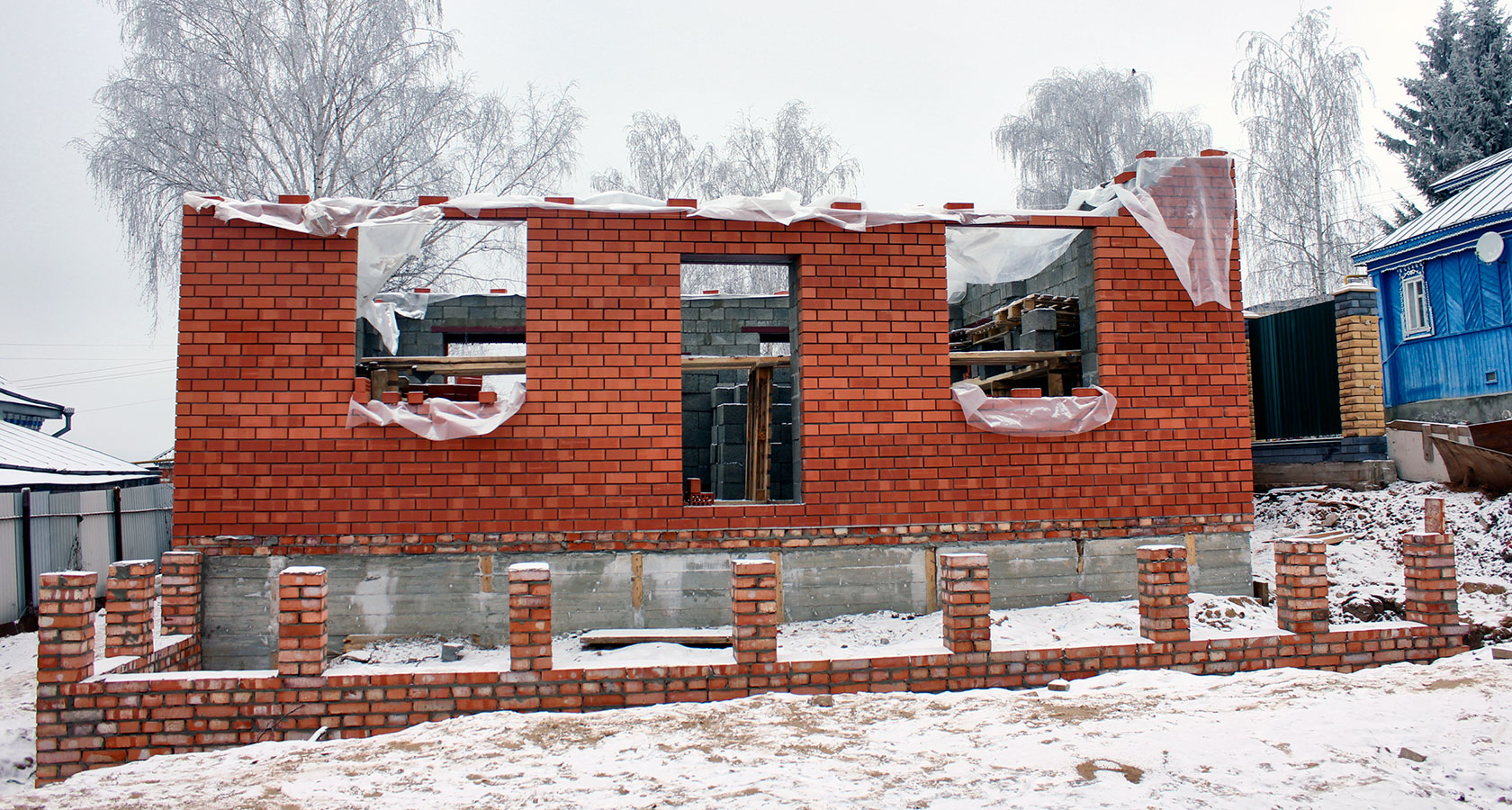 Фотографии со строительства жилого дома в д. Кусаковка Нижегородской области