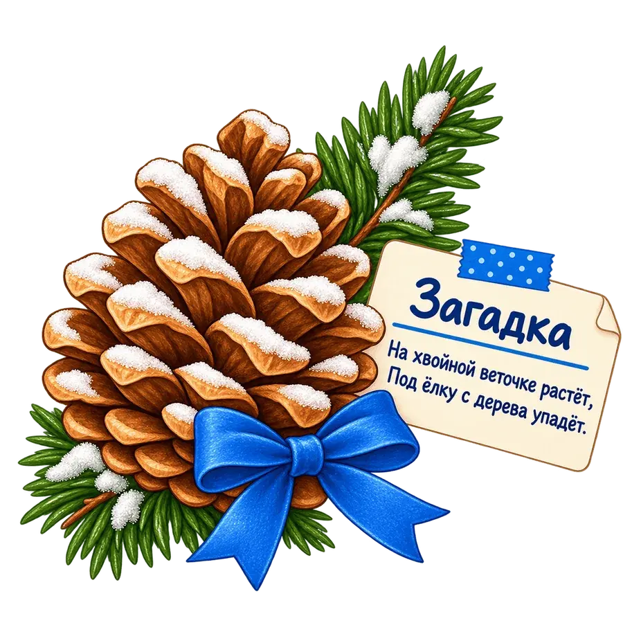 Шишка с запиской-загадкой для новогоднего домашнего квеста