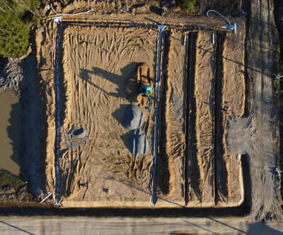 Дренаж участка при работах по отсыпке и поднятию территории в спб и ло 