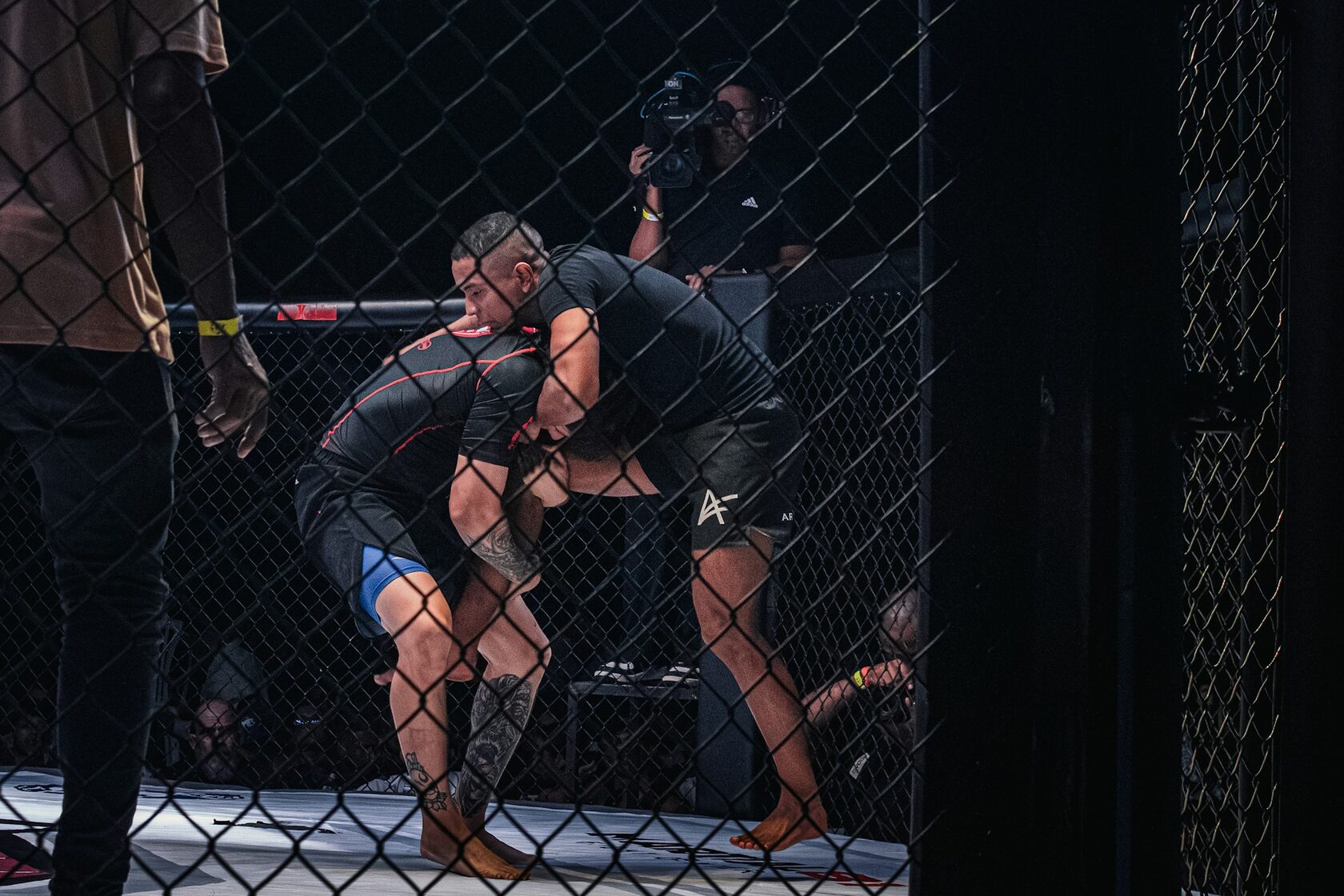 Fighters inside the cage