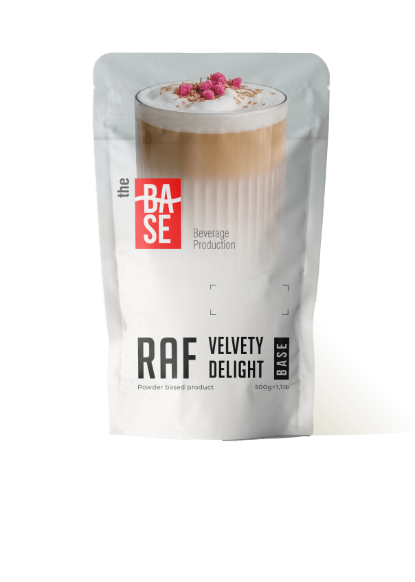 The Base Beverage Raf Velvety Delight powder mix doypack, 500 g retail and HoReCa pack