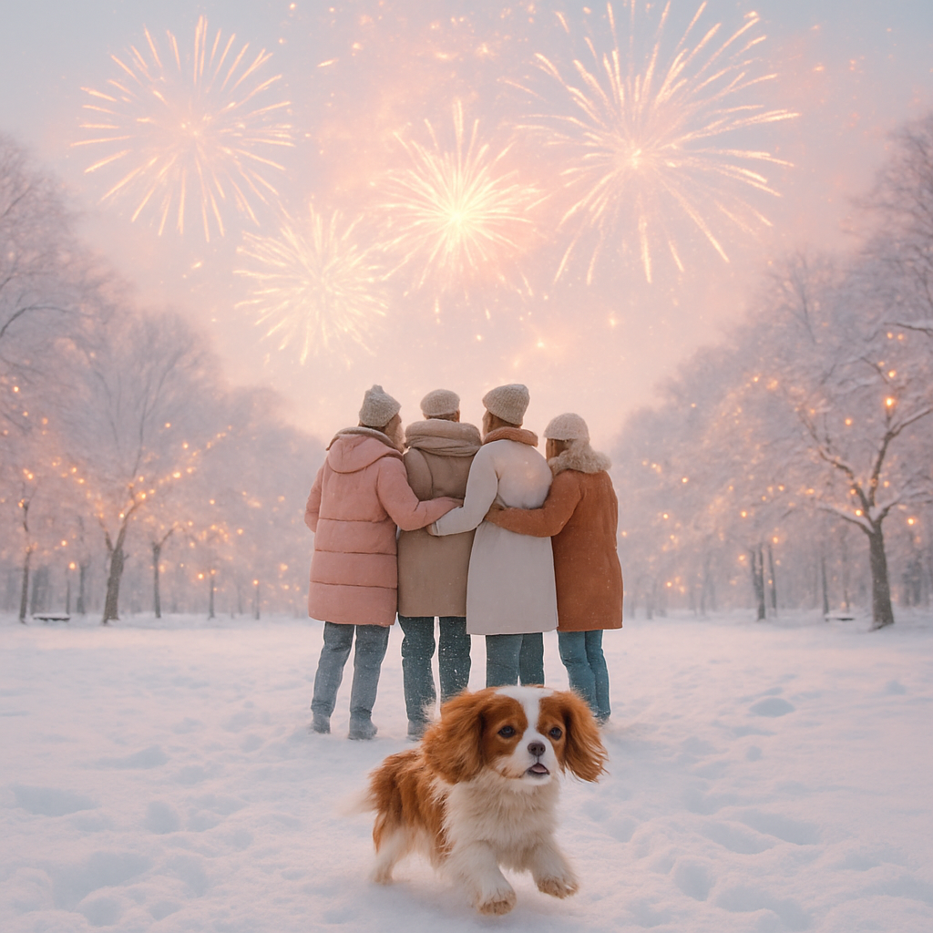 Щенок убежал и потерялся испугавшись салюта