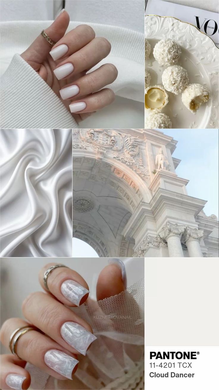 маникюр Cloud Dancer (Pantone 11-4201) 