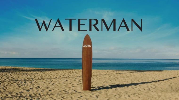 Постер фильма «Waterman»: доска Дьюка Каханамоку на пляже