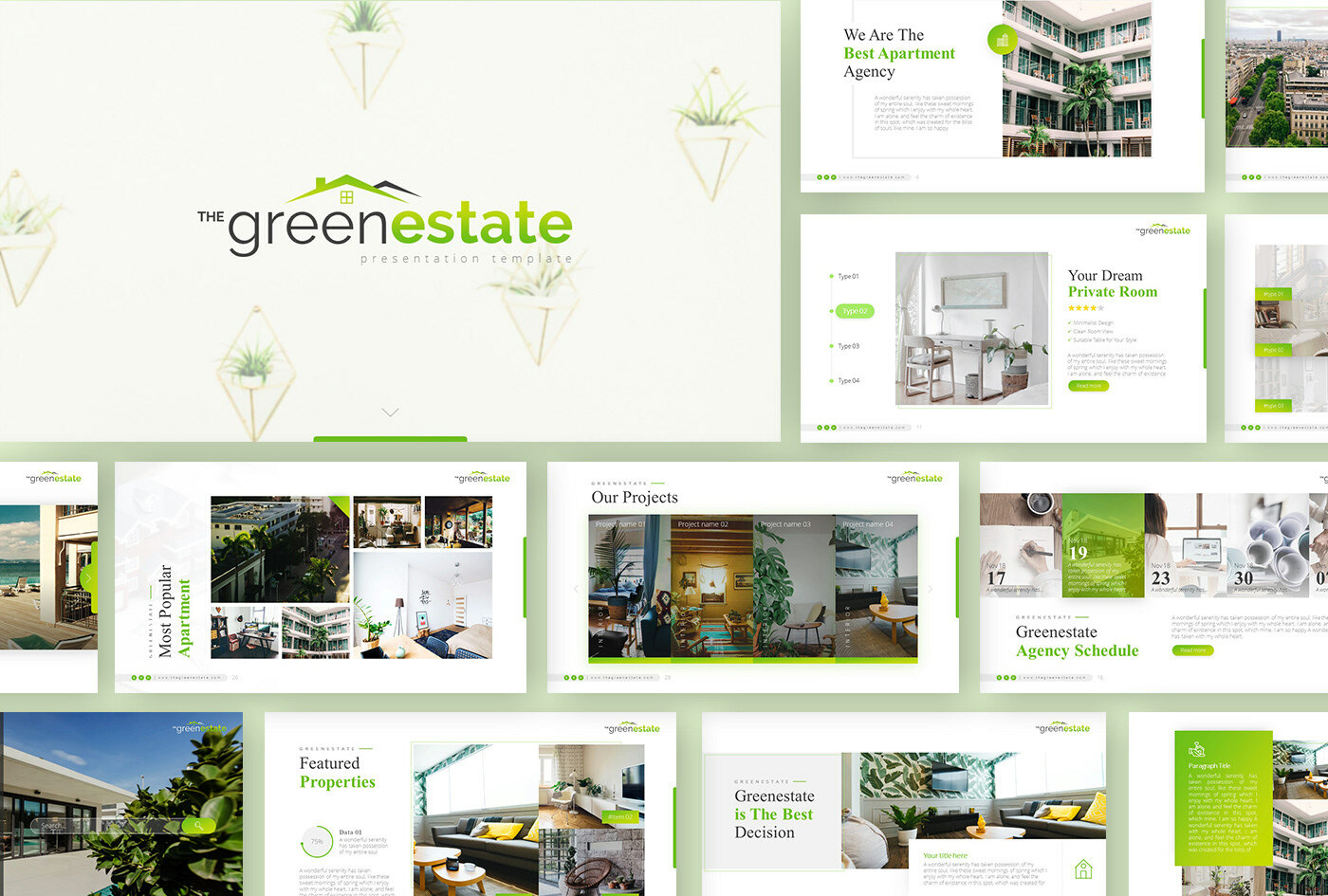 Дизайн презентации компании по услугам поиска и продажи загородной .