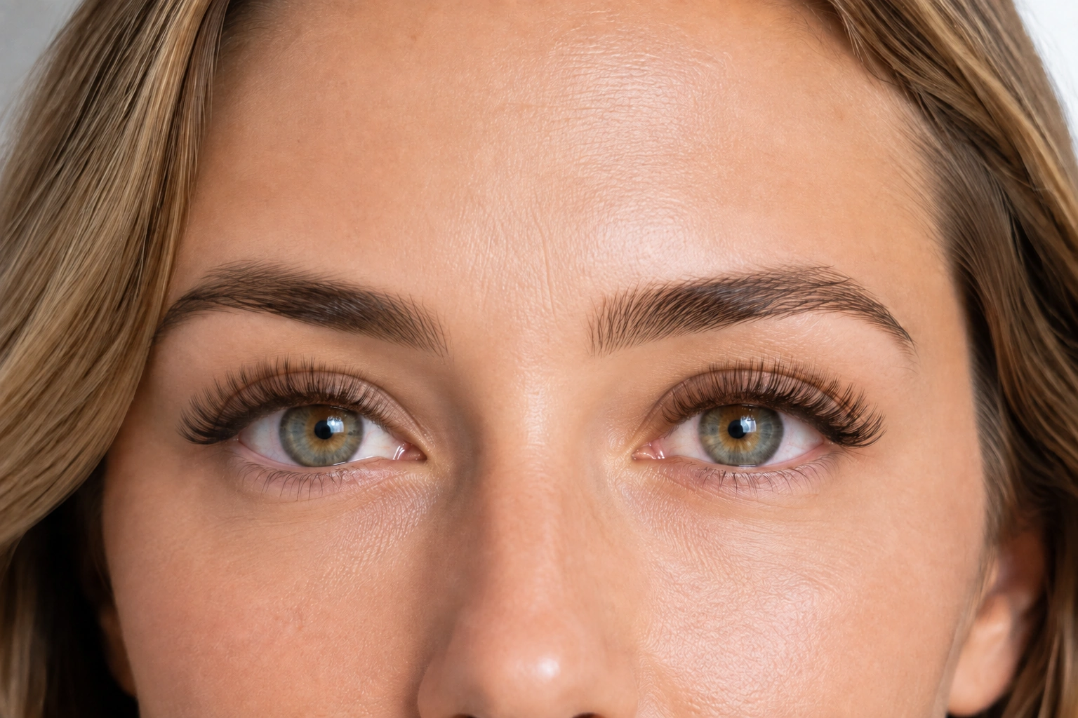 Коричневые ресницы: мягкий шоколадный оттенок в одинаковом фронтальном ракурсе