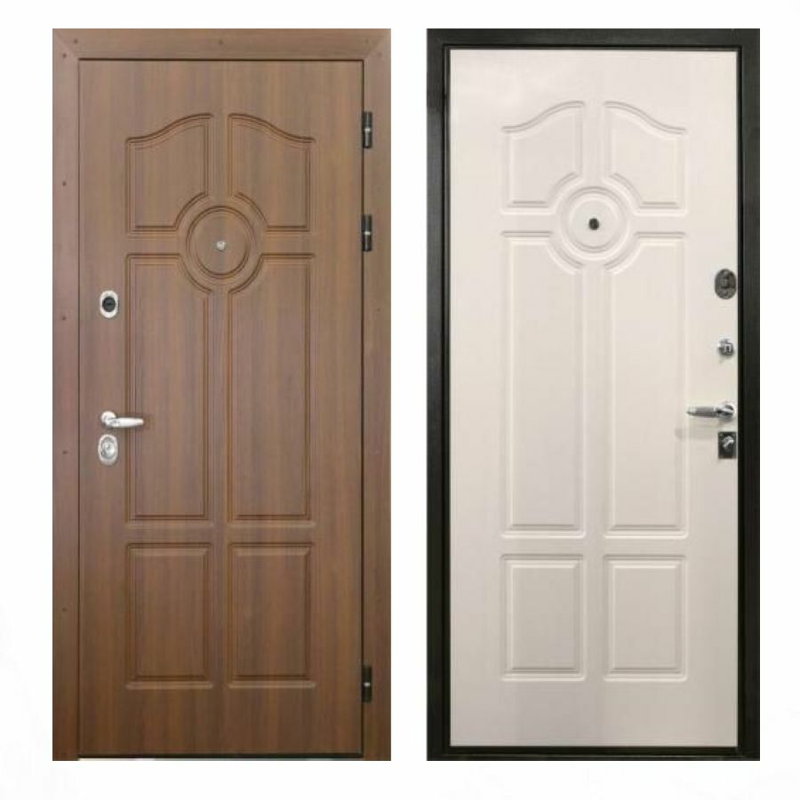 Дверь уличная в коттедж Олимпия Белый ясень