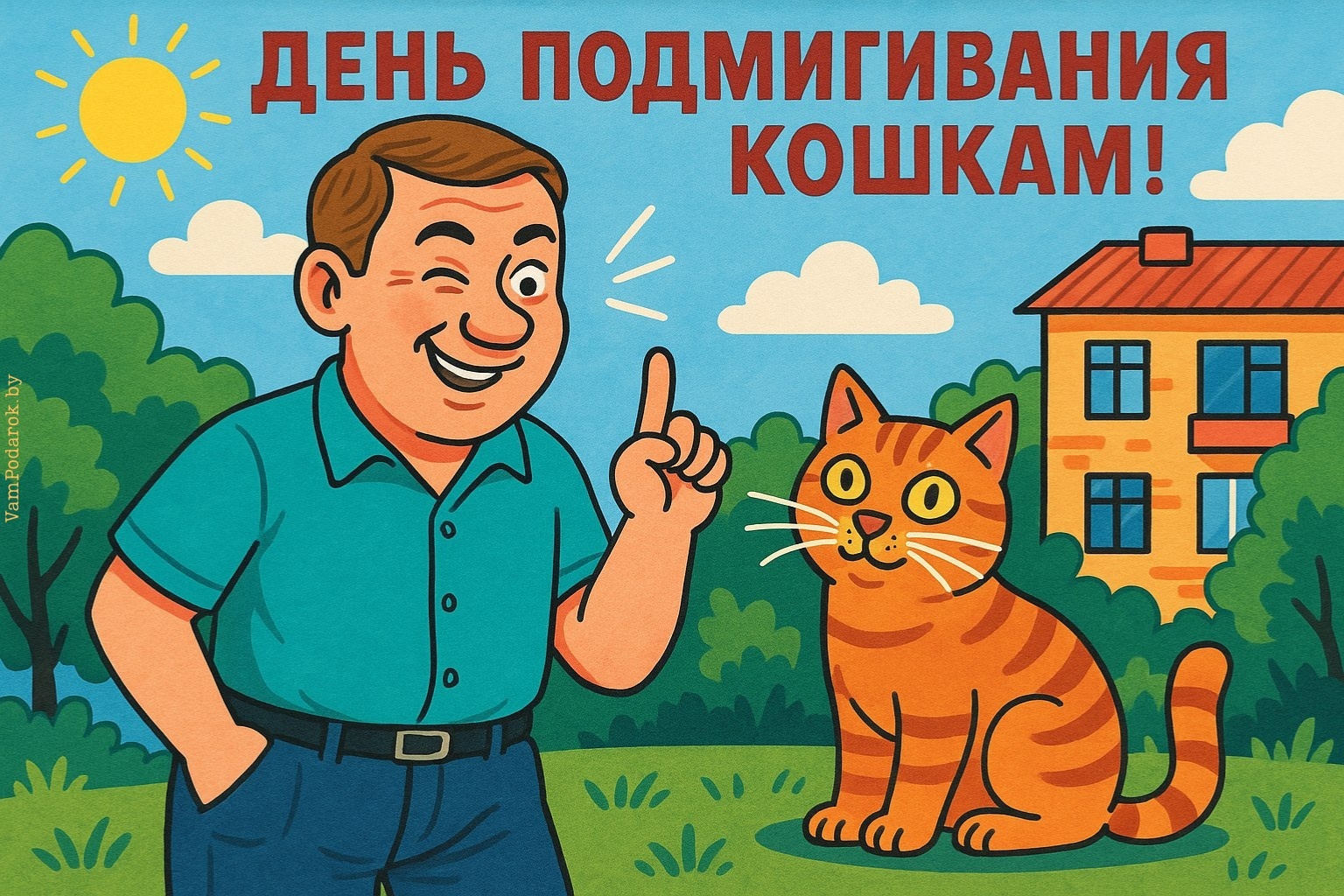 День подмигивания кошкам – открытка