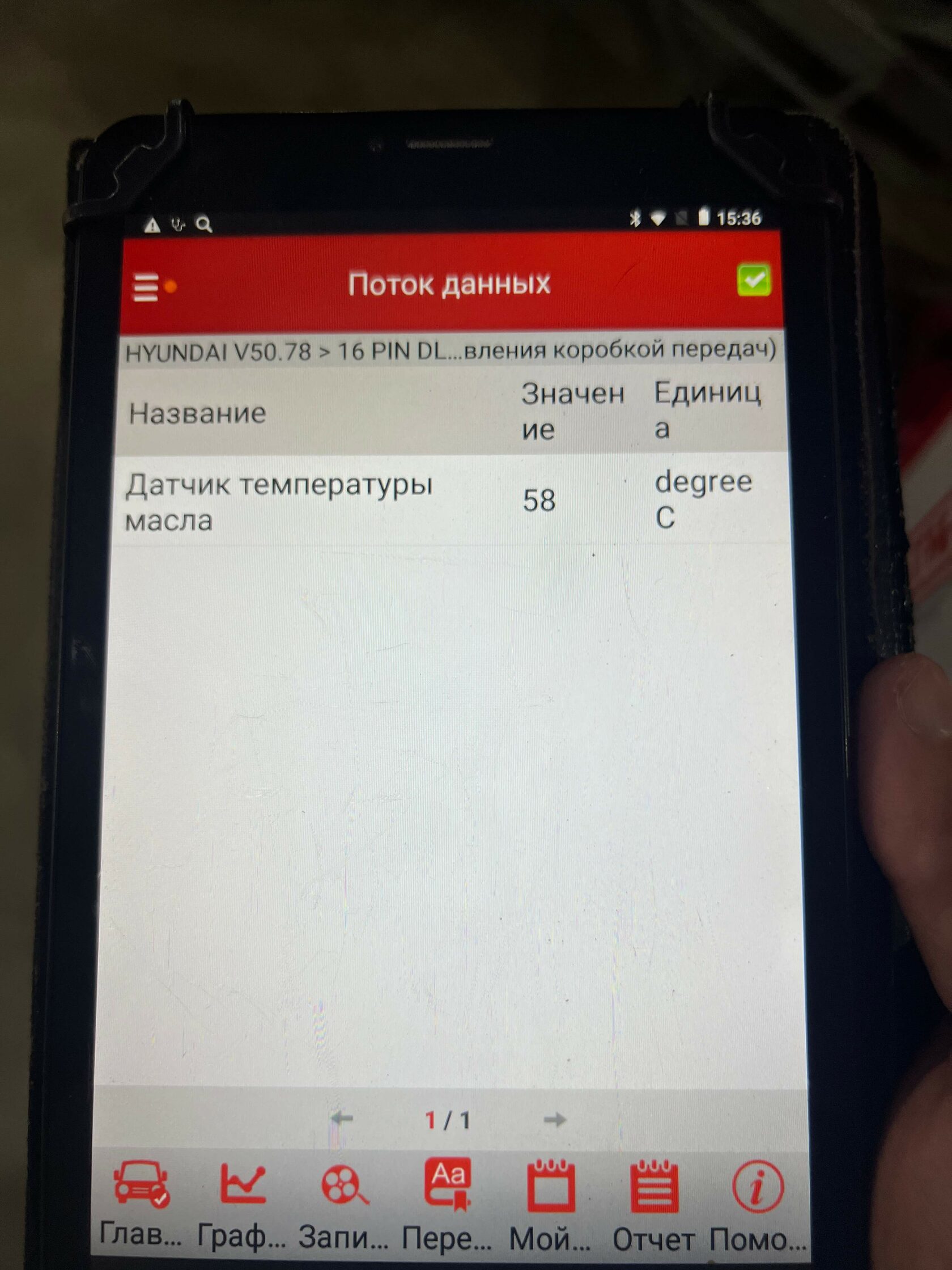 Контроль температуры сканером в Hyundai Sonata