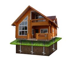 Дом из бруса на сваях