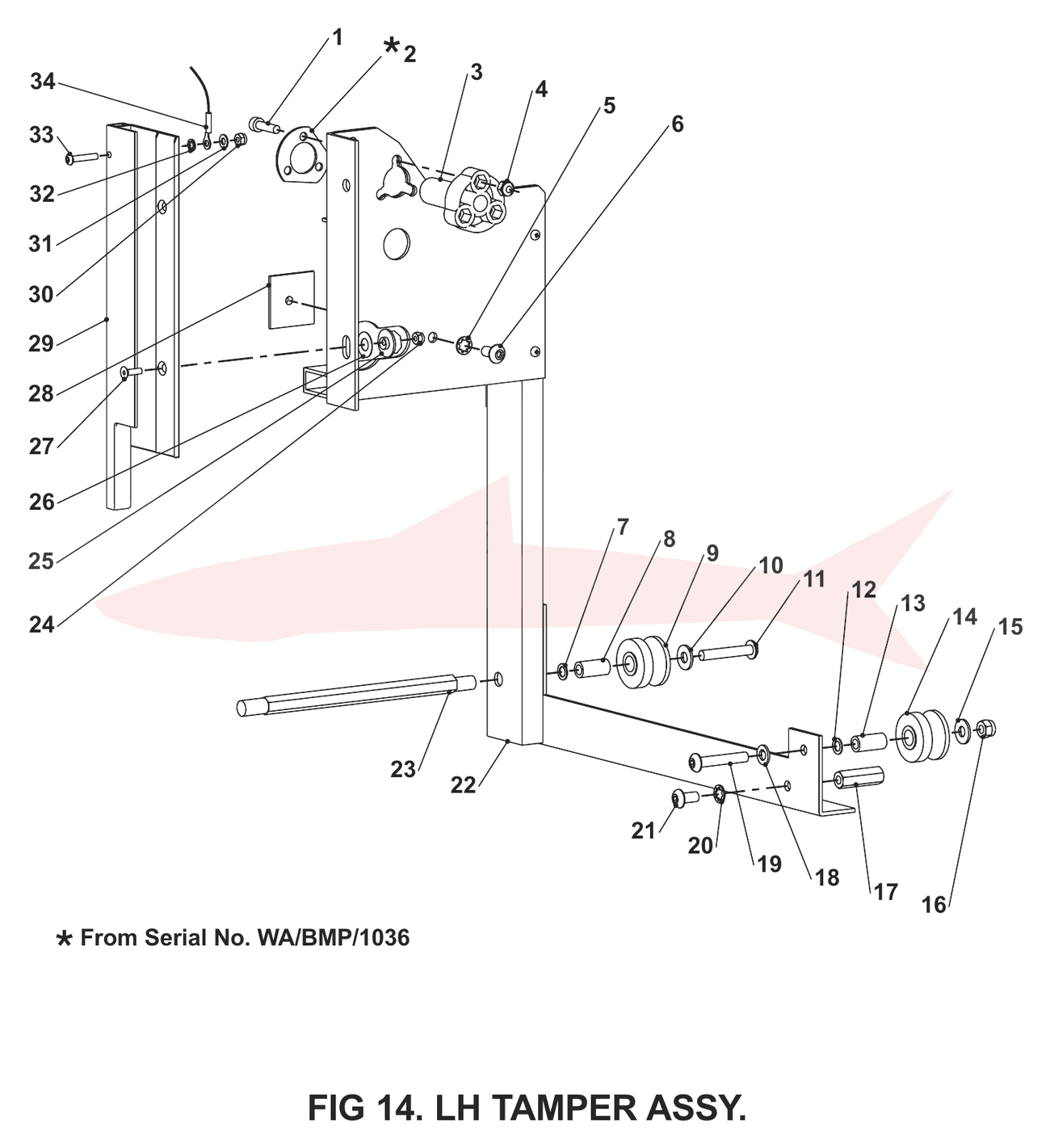Morgana BookMaster Pro Fig 14 Tamper Carriage L/H — схема деталей