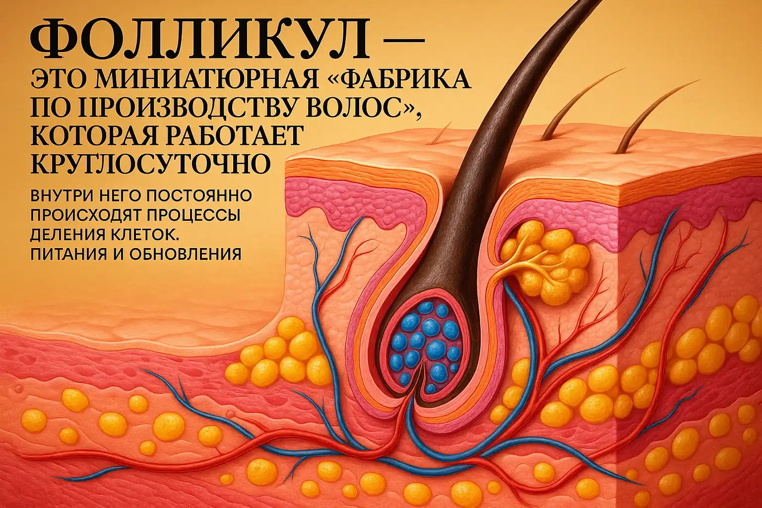 строение волосяного фолликула питание и функции роста волос